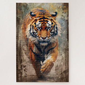 Ein farbiges Bild eines Tigerpuzzles Puzzle