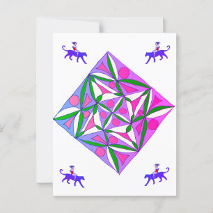 Ein farbiges geometrisches Muster Postkarte