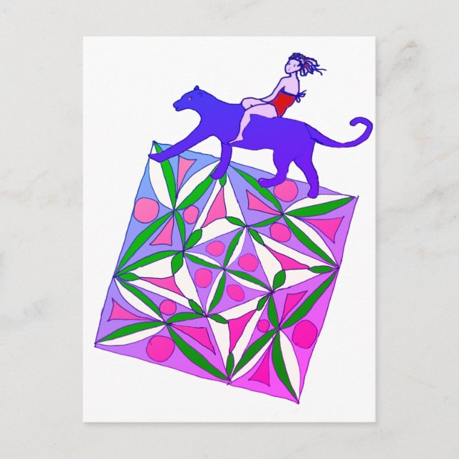 Ein farbiges geometrisches Muster Postkarte (Vorderseite)