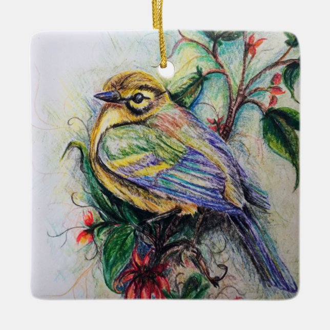 Ein farbiges Weihnachten Keramikornament (Vorderseite)