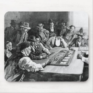 Ein Faro-Spiel in El Paso Mousepad