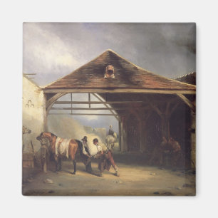 Ein Farrier, der ein Pferd zeigt Magnet