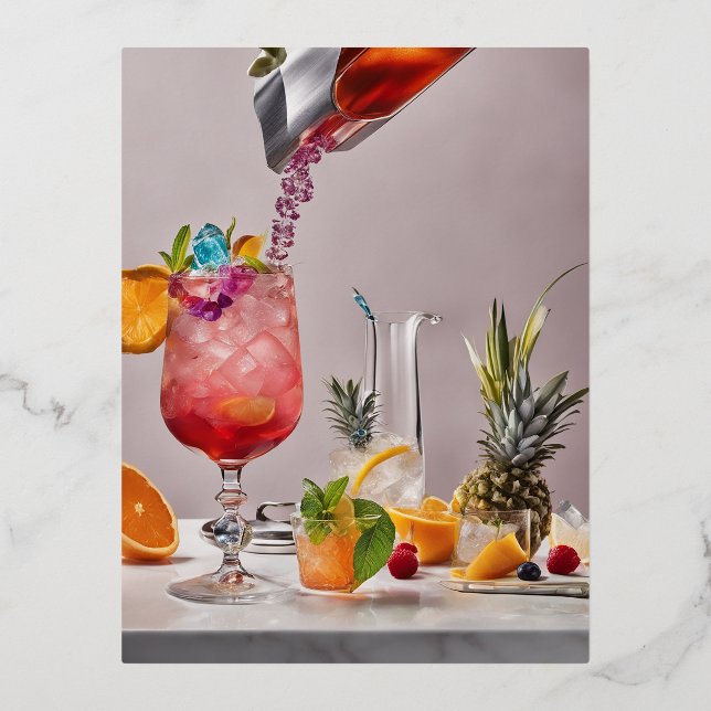 Ein faszinierender Cocktail anzeigen Folien Feiertagspostkarte (Vorderseite)