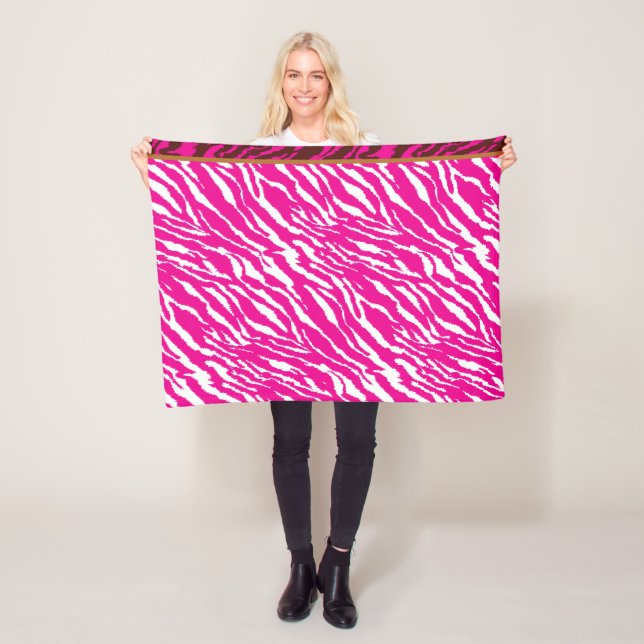 Ein faszinierendes Blumenmuster in Rosa und Weiß,  Fleecedecke (Beispiel)