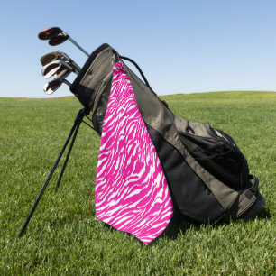 Ein faszinierendes Blumenmuster in Rosa und Weiß, Golfhandtuch