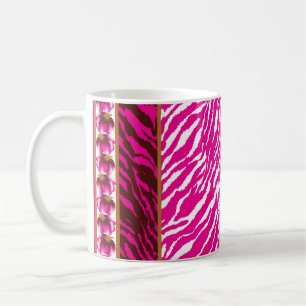 Ein faszinierendes Blumenmuster in Rosa und Weiß, Kaffeetasse