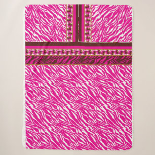 Ein faszinierendes Blumenmuster in Rosa und Weiß, Sherpadecke
