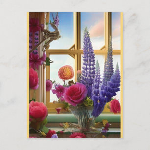 Ein faszinierendes buntes Bouquet Postkarte