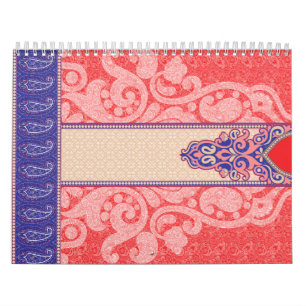 Ein faszinierendes Paisley-Muster mit lebhaftem Ro Kalender