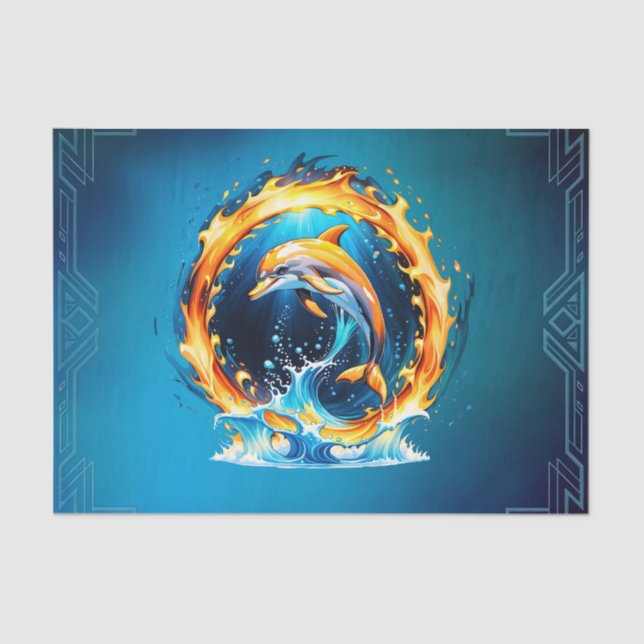 Ein faszinierendes Zusammenspiel von Feuer und Was Seidenpapier (Vorderseite)