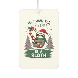 Ein Faultier zu Weihnachten. Süßes Weihnachtsfault Autolufterfrischer