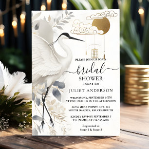 Ein Feather Asian Sky Cloud Crane Fun Brautparty Einladung