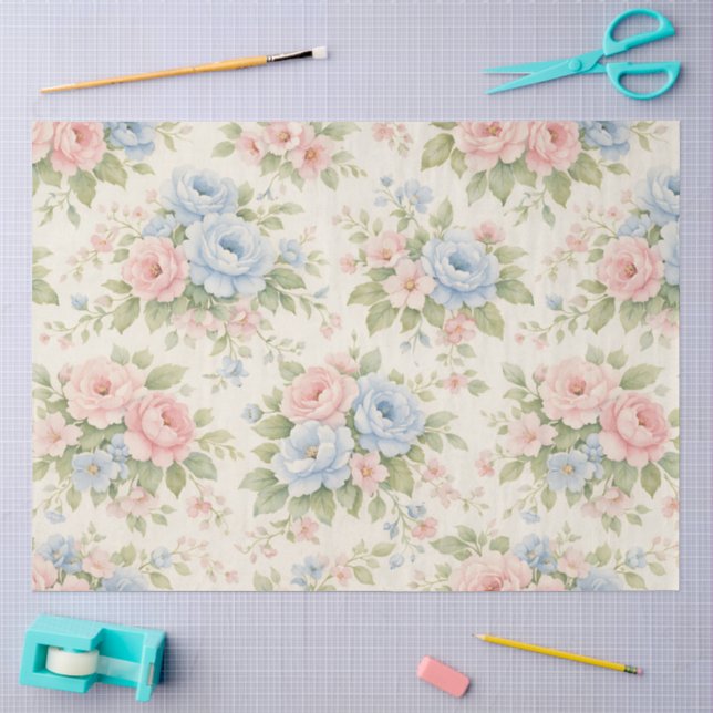 Ein federndes Blumendesign #12 Seidenpapier (Basteln)