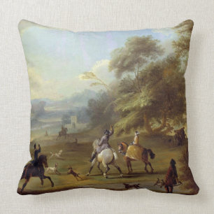 Ein feilbietendes Party, c.1690 (Öl auf Leinwand) Kissen