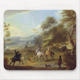 Ein feilbietendes Party, c.1690 (Öl auf Leinwand) Mousepad