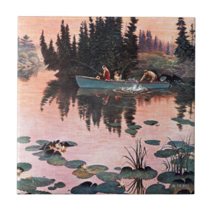 Ein feiner Fang durch John Clymer Fliese