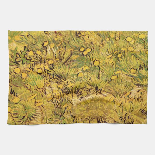 Ein Feld gelber Blumen von Vincent van Gogh Küchentuch (Horizontal)