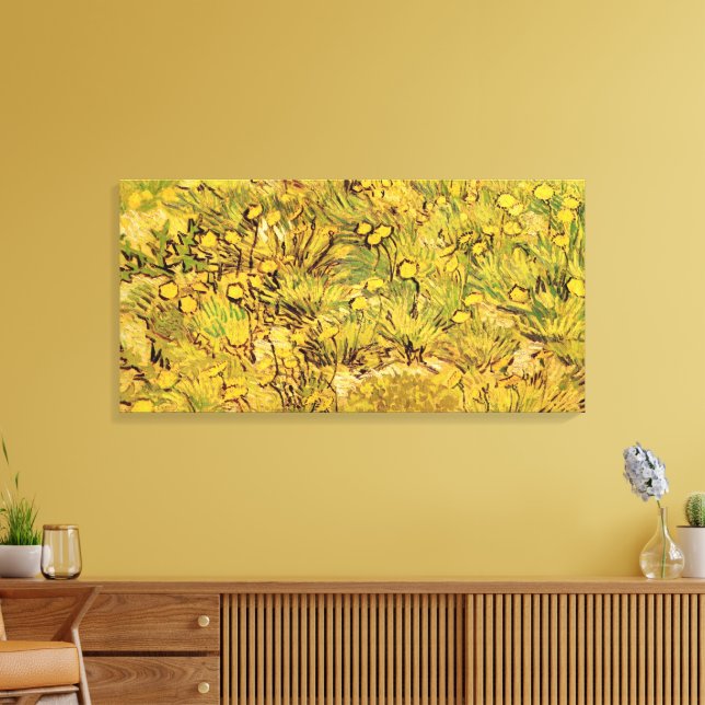 Ein Feld gelber Blumen von Vincent van Gogh Leinwanddruck (Insitu (Wohnzimmer))
