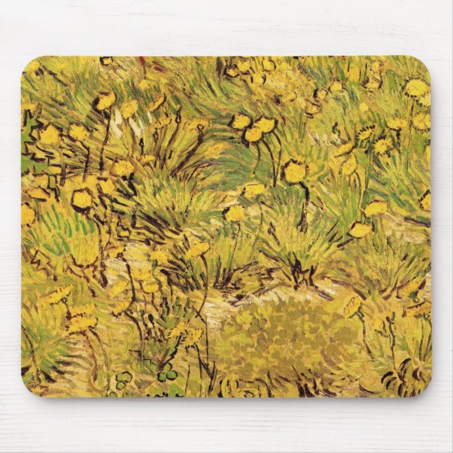 Ein Feld gelber Blumen von Vincent van Gogh Mousepad (Vorne)