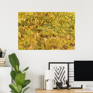 Ein Feld gelber Blumen von Vincent van Gogh Poster