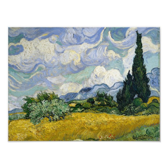 Ein Feld mit Zypressen Van Gogh Fotodruck (Vorne)