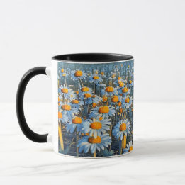 Ein Feld voller blühender Kamille - Tasse des Kaff