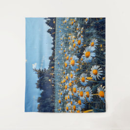 Ein Feld voller blühender Kampomilen Wandteppich