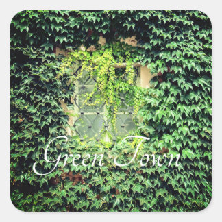 Ein Fenster in grünen Pflanze Case Mate iPhone Cas Quadratischer Aufkleber