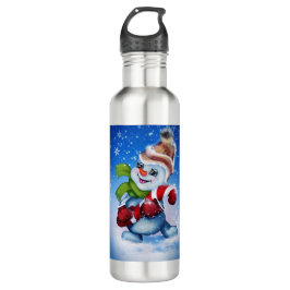 Ein festlicher Schneemann Edelstahlflasche