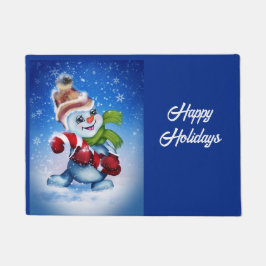 Ein festlicher Schneemann Fußmatte