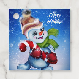 Ein festlicher Schneemann Geschenkanhänger