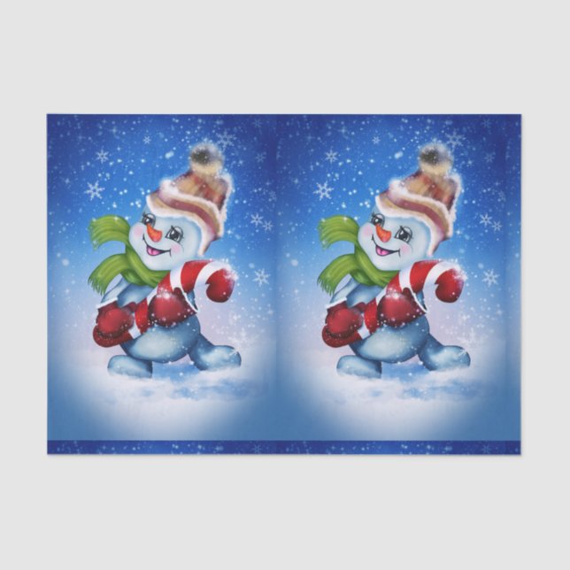 Ein festlicher Schneemann Seidenpapier (Vorderseite)