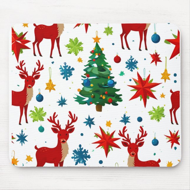 Ein festliches Weihnachtsmuster digitale Kunst Mousepad (Vorne)
