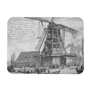 Ein Feuer in einer Windmühle nahe Worden, von a Magnet
