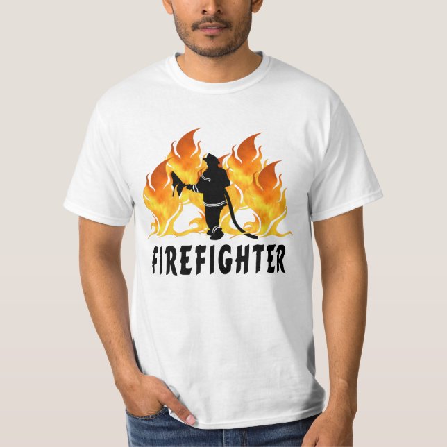 Ein Feuerwehrmann flammt T-Shirt (Vorderseite)
