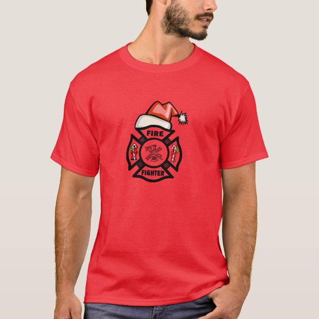 Ein Feuerwehrmann Weihnachtsmann T-Shirt (Vorderseite)