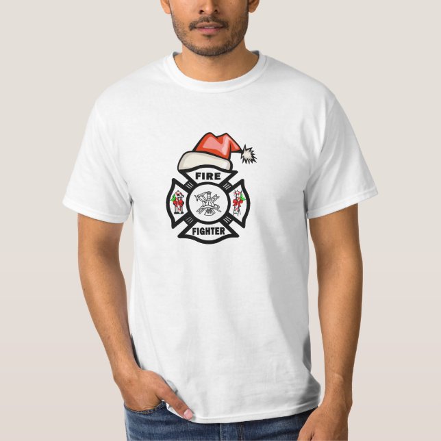 Ein Feuerwehrmann Weihnachtsmann T-Shirt (Vorderseite)