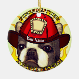 Ein Feuerwehrschmuck aus Boston Keramik Ornament