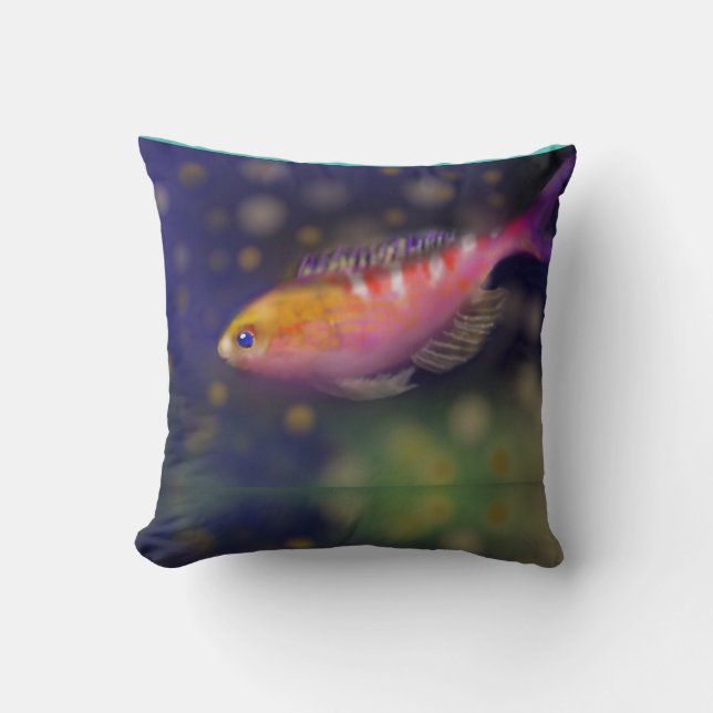 Ein Fisch auf dem Weg Kissen (Vorderseite)