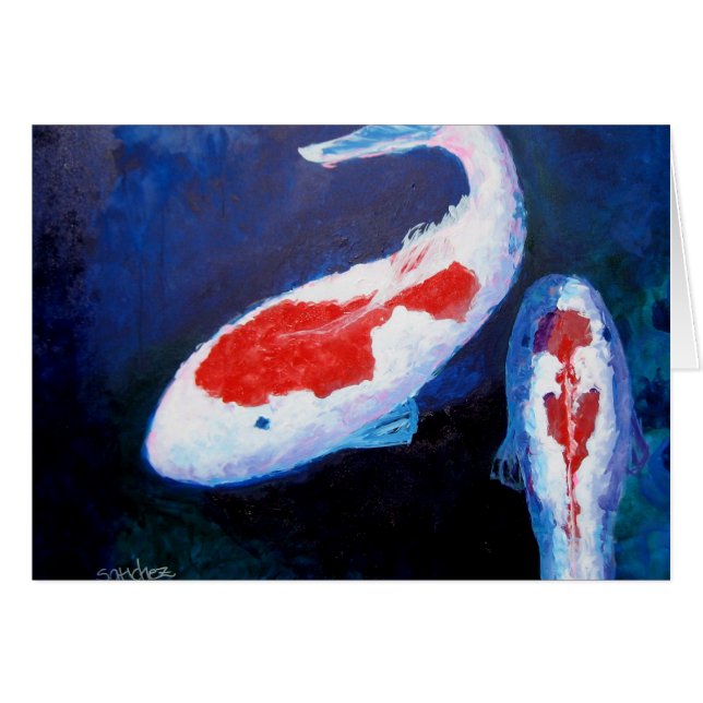 Ein Fisch, Karte mit zwei Fischen (Vorderseite (Horizontal))