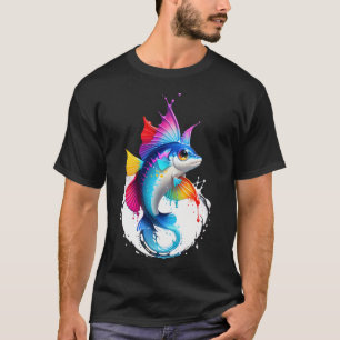 Ein Fisch mit vielen Farben, der in Kreisen schwim T-Shirt