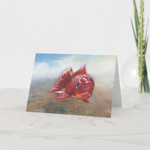 Ein Fisch, rote Fische Karte