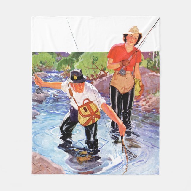 Ein Fisch von R.J. Cavaliere Fleecedecke (Vorderseite)