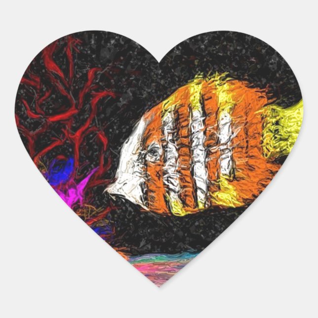 Ein Fisch von vielen Herz-Aufkleber (Vorderseite)