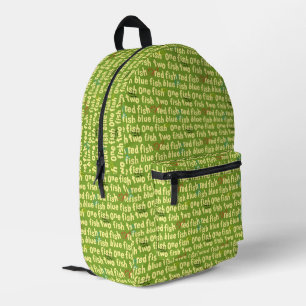 Ein Fisch Zwei Fisch Typografie Muster Bedruckter Rucksack