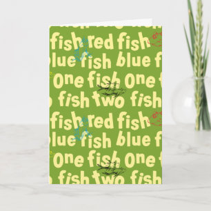 Ein Fisch Zwei Fisch Typografie-Muster Karte