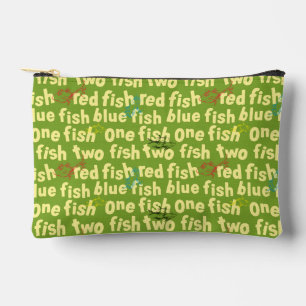 Ein Fisch Zwei Fisch Typografie Muster Zubehörtasche