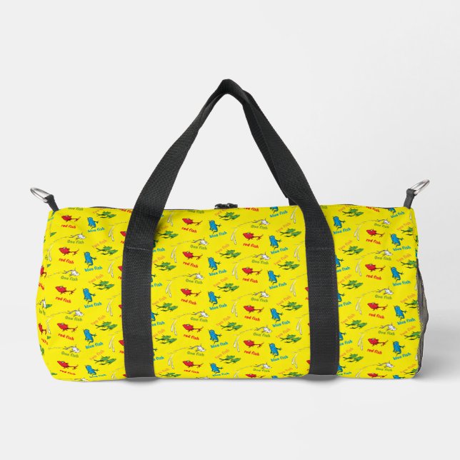 Ein Fisch Zwei Fische Gelbes Muster Duffle Bag (Vorderseite)
