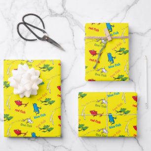 Ein Fisch Zwei Fische Gelbes Muster Geschenkpapier Set