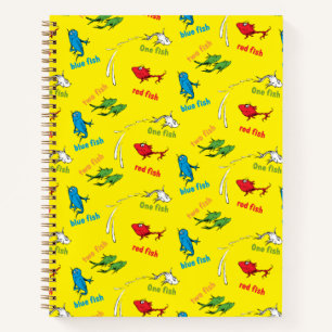 Ein Fisch Zwei Fische Gelbes Muster Notizbuch
